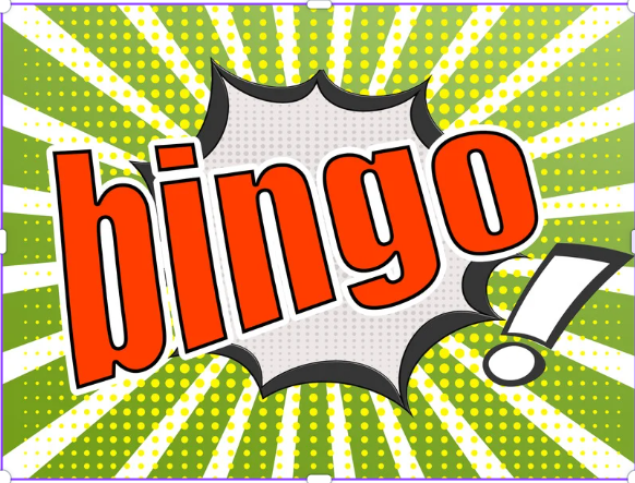 Bingo in Red on green background