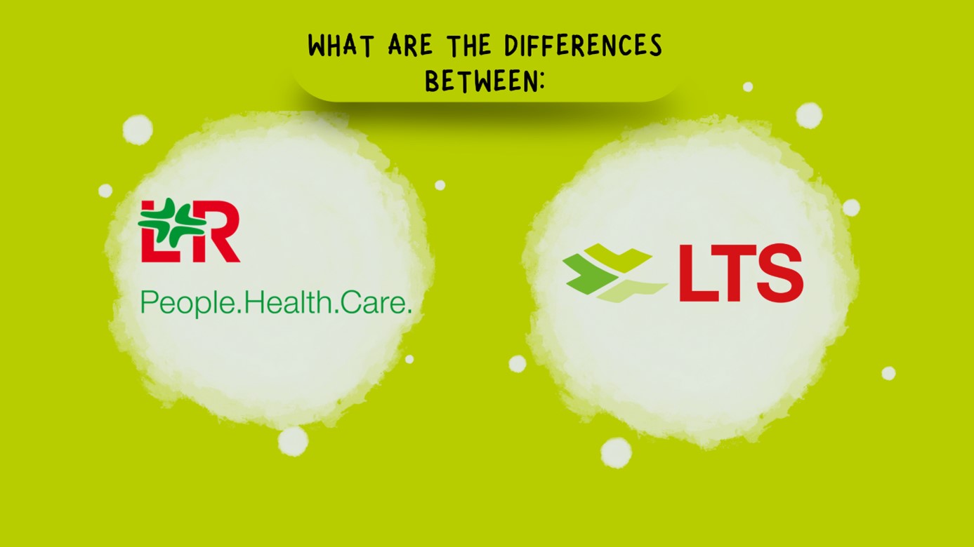 The Logos of L+R and LTS are next to each other